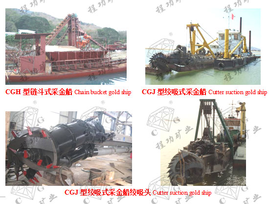 CGH型链斗式采金船Chain bucket gold ship CGJ型绞吸式采金船Cutter suction gold ship CGJ型绞吸式采金船绞吸头Cutter suction gold ship