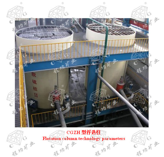 CGZH型浮选柱 Flotation column technology parameters