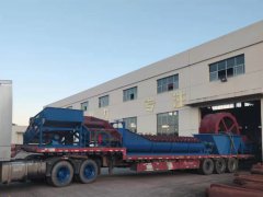 How much water does a wheel type sand washing machine use in one hour?